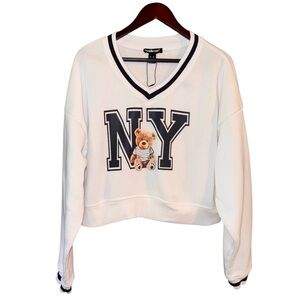 Charlotte Russe Women's White Sweatshirt Size XL